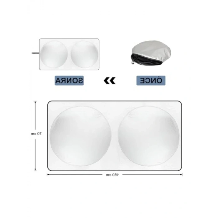 Katlanabilir Araba Ön Cam Güneşlik - 150 x 70 cm