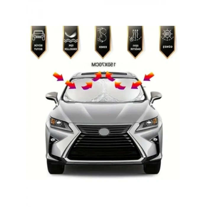 Katlanabilir Araç Ön Cam Güneşlik - 150x70 cm