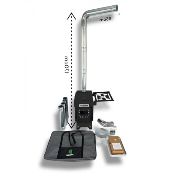 Katlanabilir Ayaklı Kamp Sobası - Kurutmalıklı Çantalı Tasarım