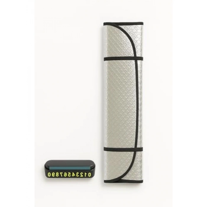 Katlanabilir Güneşlik ve Park Numaratörü Seti - UV Koruma