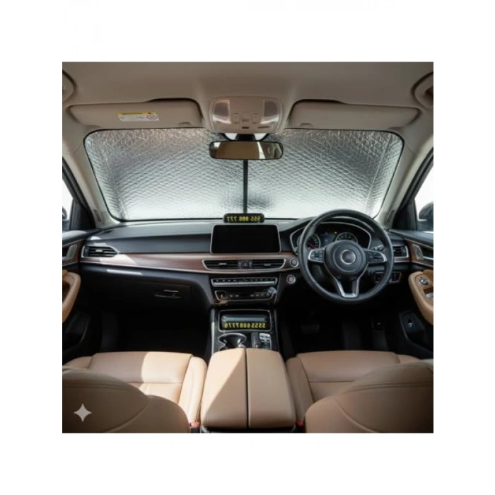 Katlanabilir Güneşlik ve Park Numaratörü Seti - UV Koruma