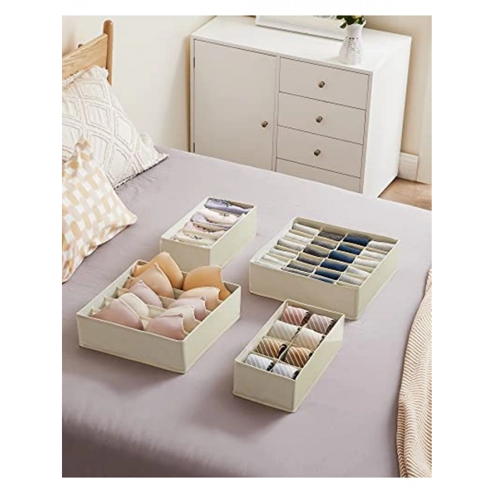 Katlanabilir İç Giyim Saklama Kutuları | 4lü Set ile Dolap Organizeri