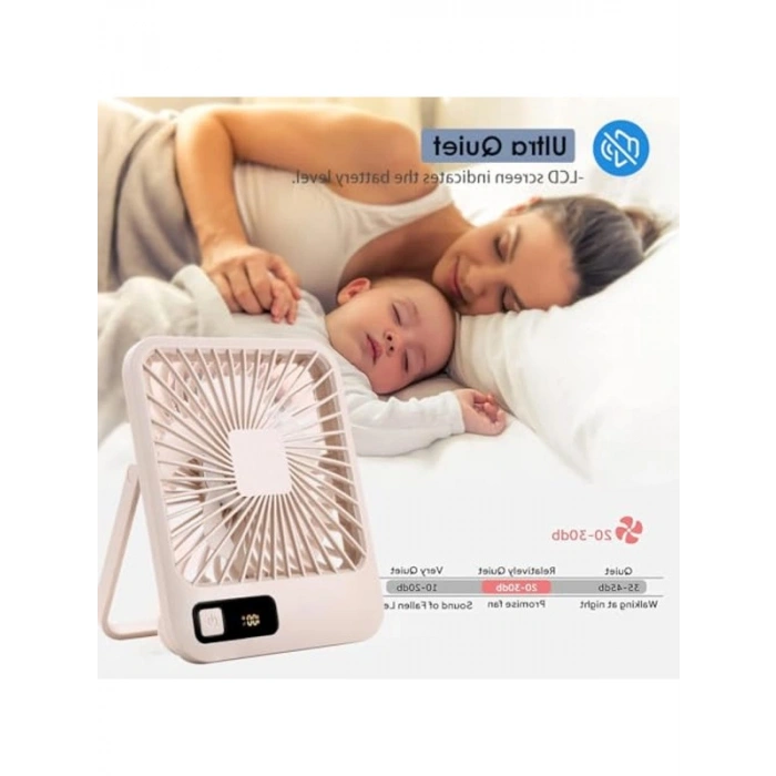 Katlanabilir Kişisel Masa Fanı, USB Şarj Edilebilir 5 Hız Modu ile