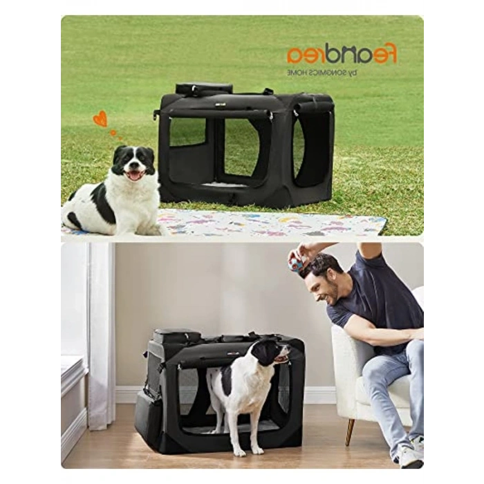 Katlanabilir Köpek Çantası, 81 x 58 x 58 cm Boyutunda, Siyah Renk