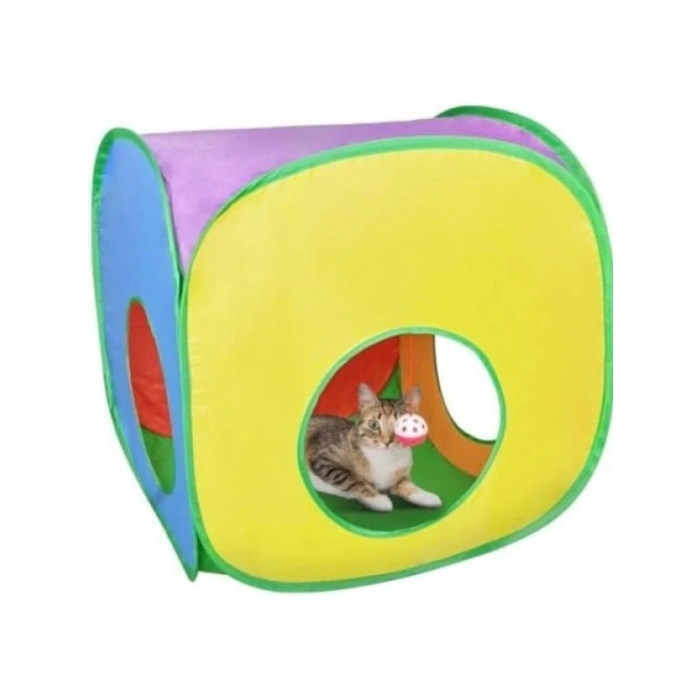 Katlanabilir Küp Model Kedi ve Köpek Oyun Tüneli