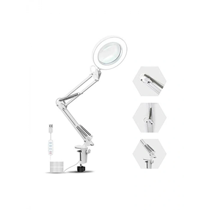 Katlanabilir LED Işıklı Masaüstü Büyüteç - Ayarlanabilir