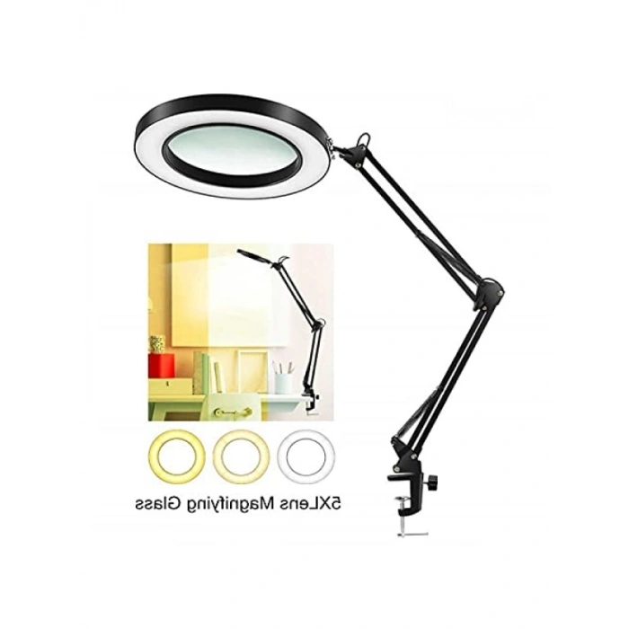 Katlanabilir LED Işıklı Masaüstü Büyüteç - Ayarlanabilir