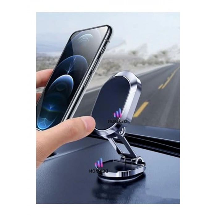 Katlanabilir Manyetik Mini Araç İçi Telefon Tutucu, 360 Derece Döner