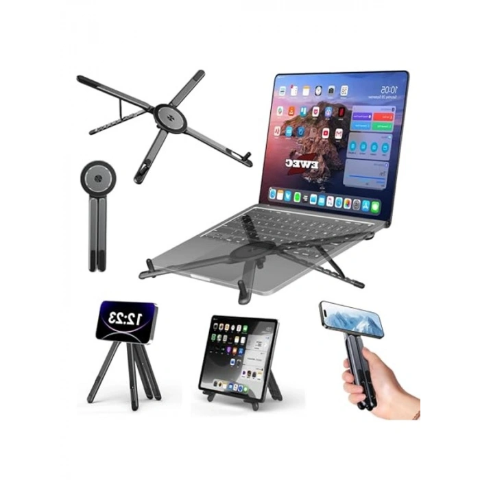 Katlanabilir Masaüstü Standı, Laptop ve Tablet için, Metal Yapı