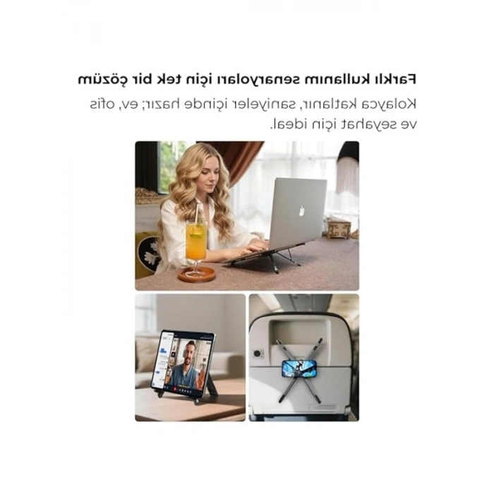 Katlanabilir Masaüstü Standı, Laptop ve Tablet için, Metal Yapı