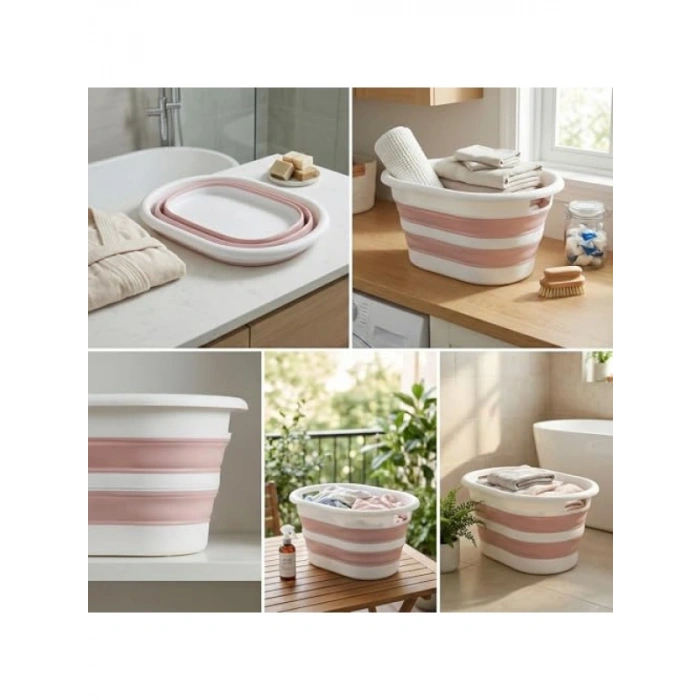 Katlanabilir Mega Boy Çamaşır Sepeti - 38 Lt Kapasite