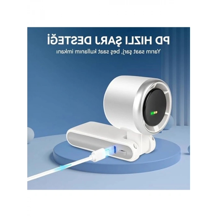 Katlanabilir Mini Vantilatör, 5 Kademeli LED Ekran ve Taşınabilir Tasarım