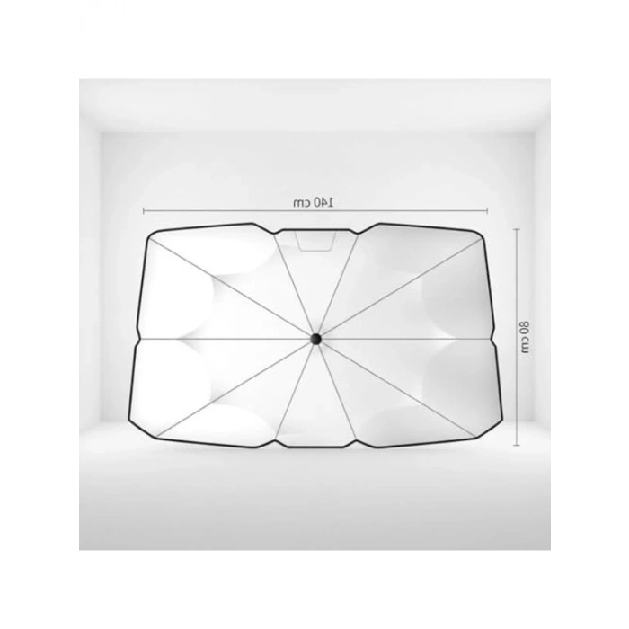 Katlanabilir Oto Güneşliği, 140x80 cm Deri Kılıflı