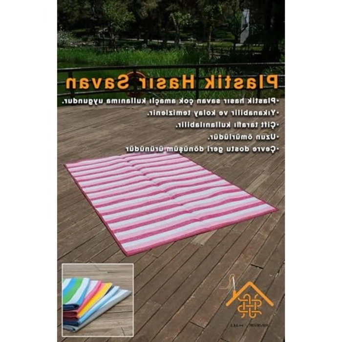 Katlanabilir Plaj Halısı, Hasır Mat ve 90 x 180 cm Boyut