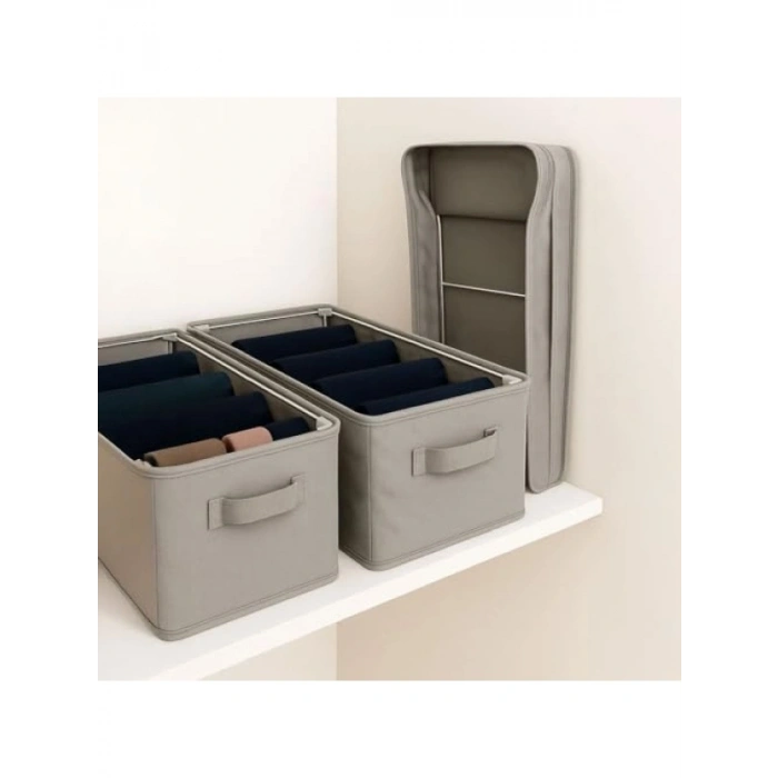 Katlanabilir Raf Düzenleyici, 45x25x20 cm, Gri