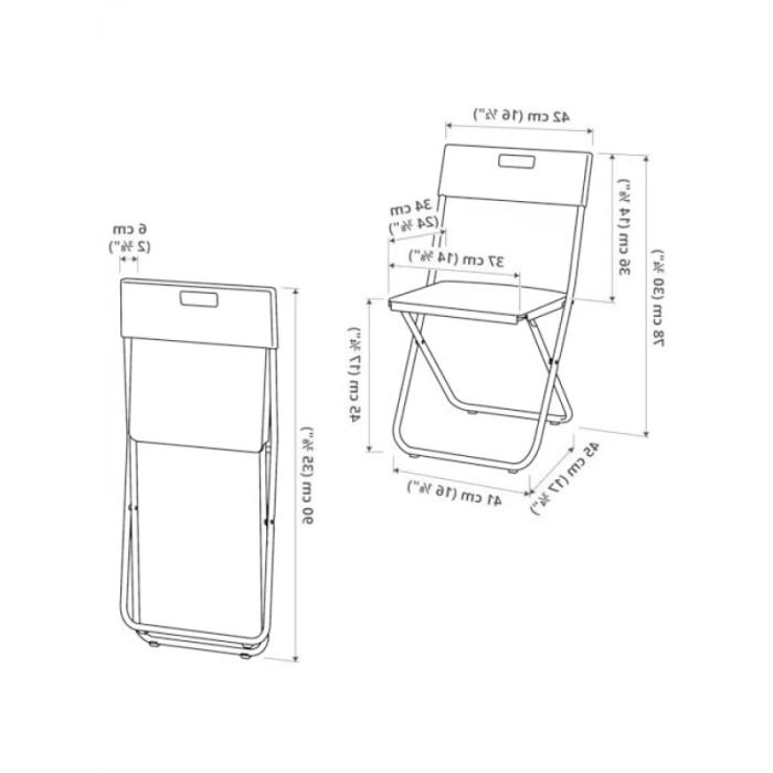 Katlanabilir Sandalye, Siyah