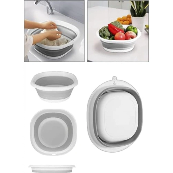 Katlanabilir Silikon Badya - Dayanıklı ve Taşınabilir Leğen