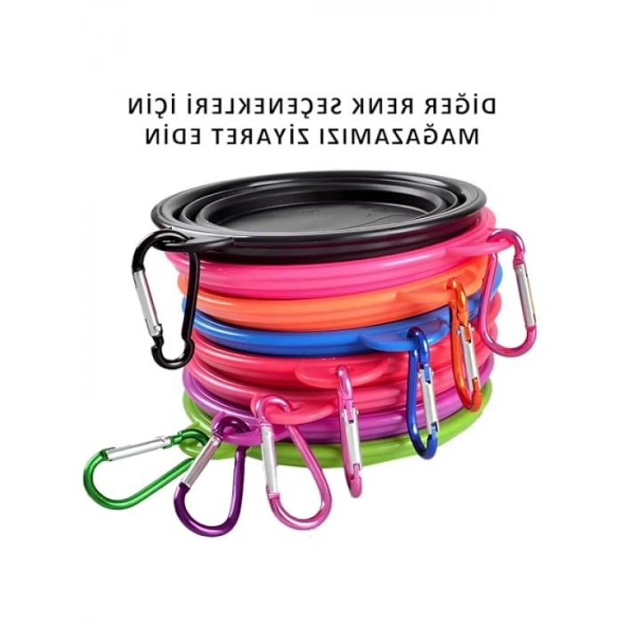 Katlanabilir Silikon Mama ve Su Kabı - 350 ml