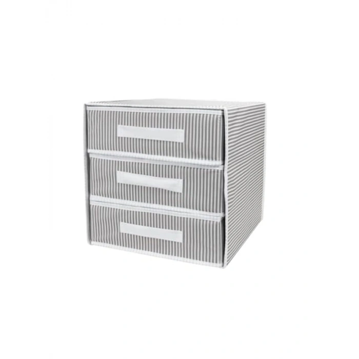 Katlanabilir Üç Çekmeceli Dolap Düzenleyici - 32x32x32 cm