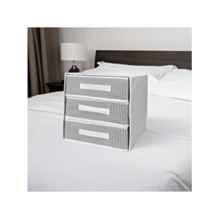 Katlanabilir Üç Çekmeceli Dolap Düzenleyici - 32x32x32 cm