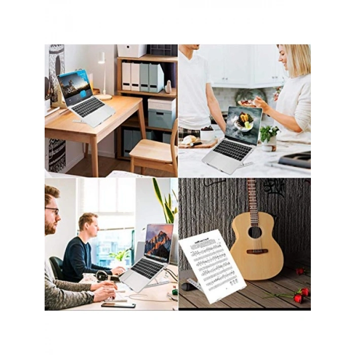 Katlanır Aluminyum Dizüstü Bilgisayar Standı, Gümüş