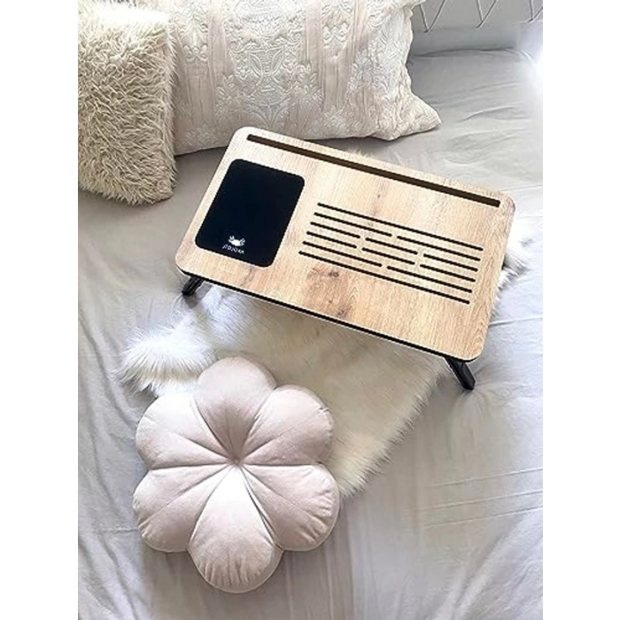 Katlanır Ayaklı Laptop Sehpası, Telefon ve Tablet Bölmeli