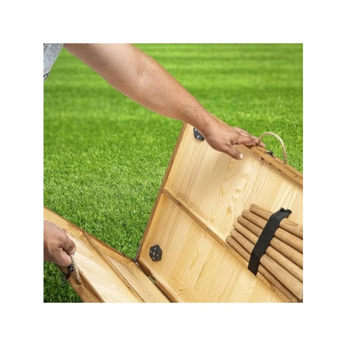 Katlanır Bahçe Masası - 50x50 cm, Ceviz Renk