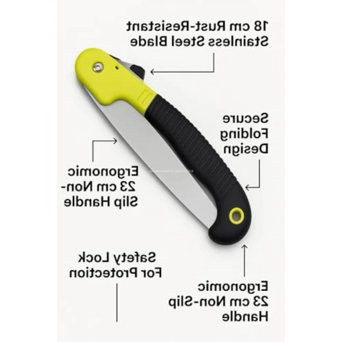 Katlanır Budama Testeresi, 18 cm Paslanmaz Çelik Bıçak