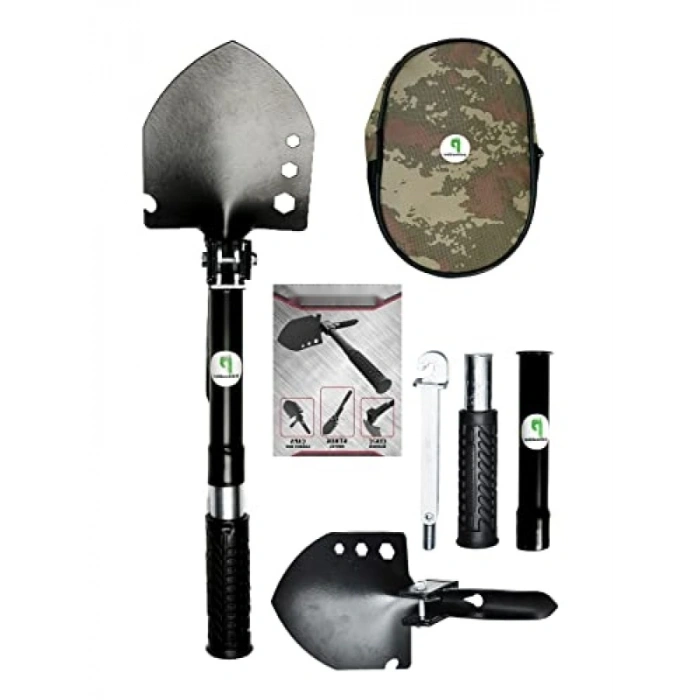 Katlanır Çok Amaçlı Kamp Küreği ve Multitool Seti