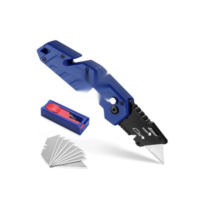 Katlanır Çok Amaçlı Rötuş Maket Bıçağı + 10 Adet Yedek Bıçak