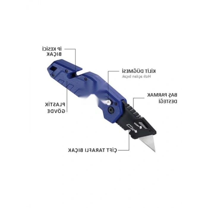 Katlanır Çok Amaçlı Rötuş Maket Bıçağı + 10 Adet Yedek Bıçak