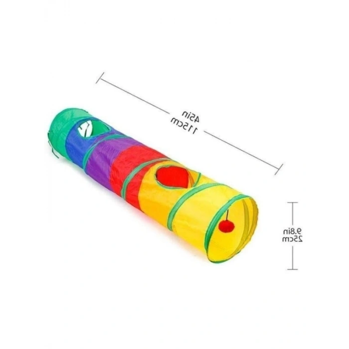 Katlanır Gökkuşağı Kedi Tüneli Oyun Alanı