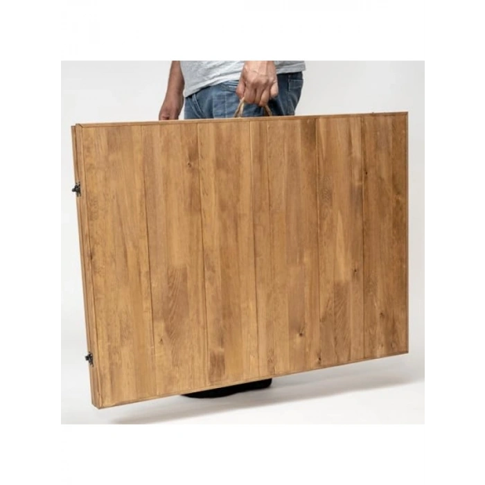 Katlanır Kamp ve Bahçe Masası - 75x200 cm, Ceviz Renk