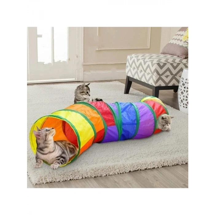 Katlanır Kedi Tüneli Polyester Uzun Oyun Tüneli