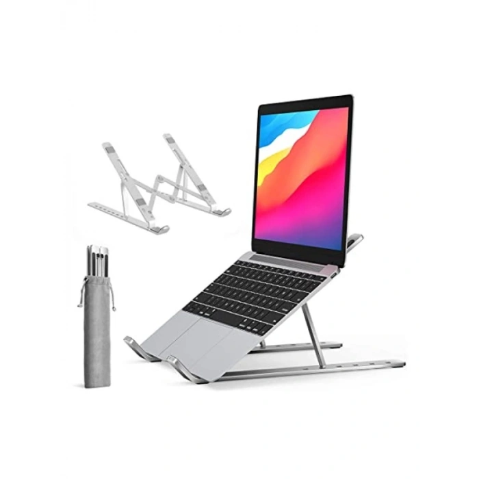 Katlanır Laptop ve Tablet Standı, Siyah Ergonomik Tasarım