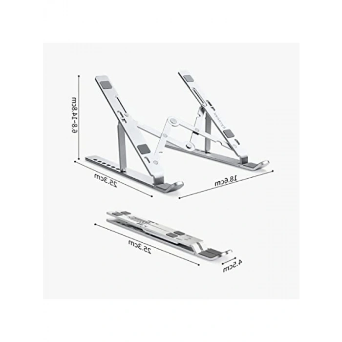 Katlanır Laptop ve Tablet Standı, Siyah Ergonomik Tasarım