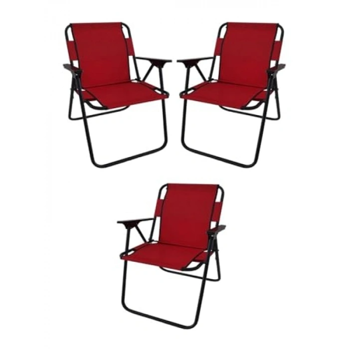 Katlanır Masa ve Sandalye Seti - Kırmızı