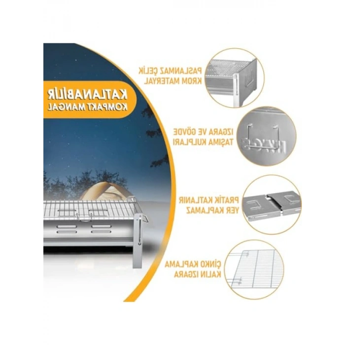 Katlanır Paslanmaz Çelik Mangal, Portatif ve Pratik