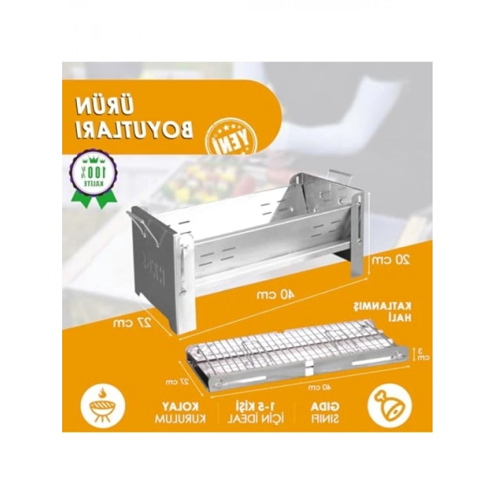 Katlanır Paslanmaz Çelik Mangal, Portatif ve Pratik