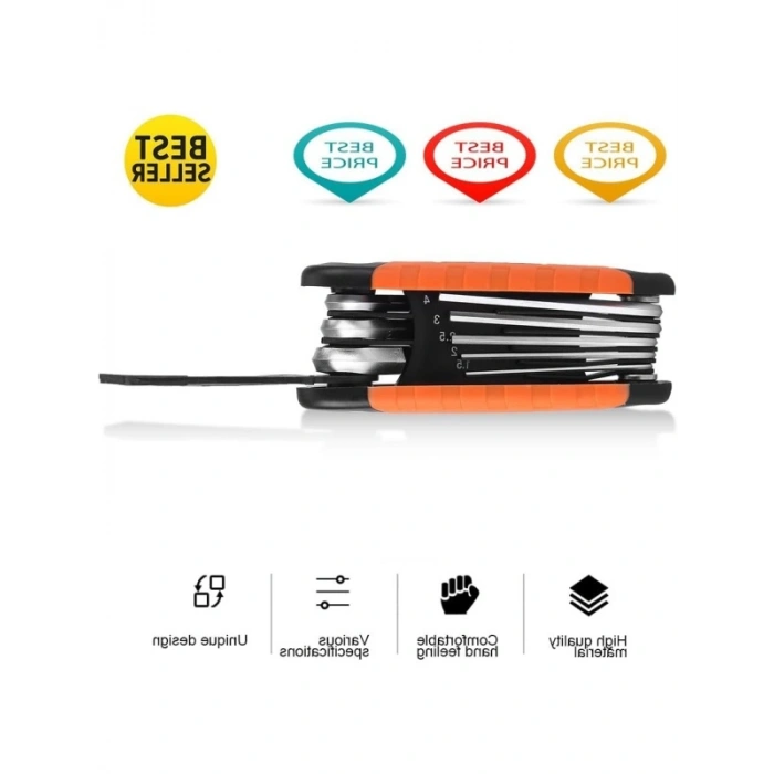 Katlanır Tork Alyan Anahtar Seti, 8 Parça Paslanmaz Çelik