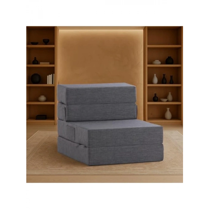 Katlanır Yatak Olabilen Tek Kişilik Koltuk, Gri