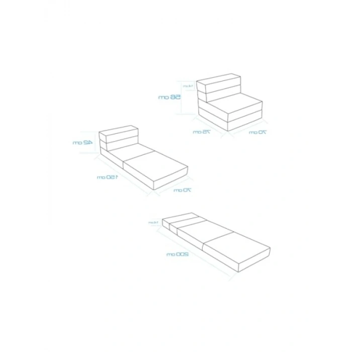 Katlanır Yatak Olabilen Tek Kişilik Koltuk, Gri