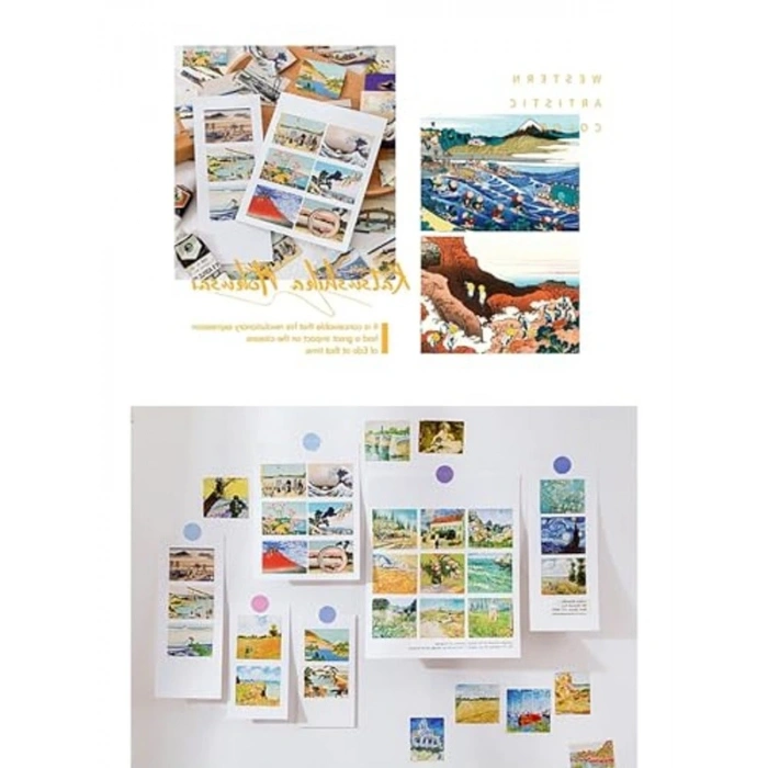 Katsushika Hokusai Temalı 45 Adet Sticker Seti, Bullet Journal İçin