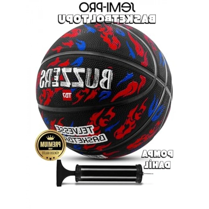 Kauçuk Basketbol Topu - 7 Numara, Grafiti Desenli