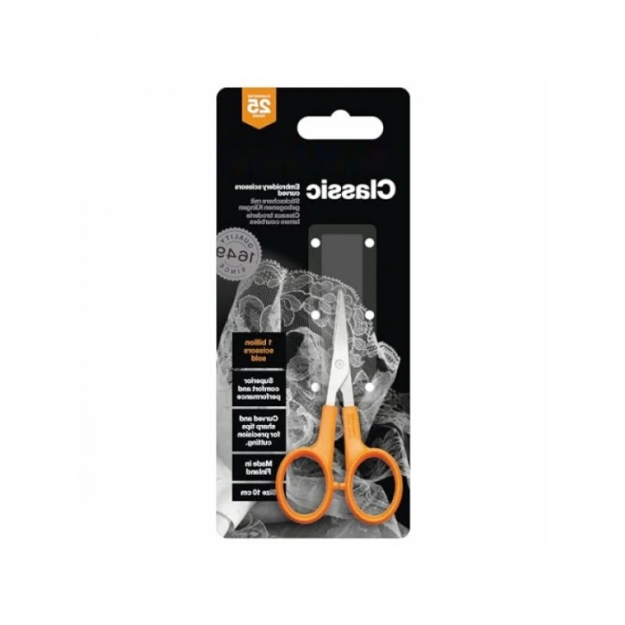 Kavisli Bıçaklı Manikür/Nakış Makası - 10 cm Uzunluk, Paslanmaz Çelik