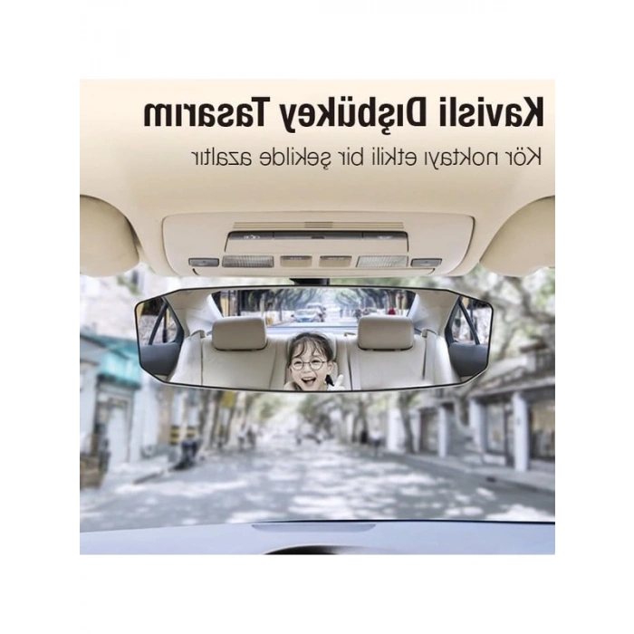 Kavisli Dışbükey Araç Dikiz Aynası - 299x90mm Boyutunda