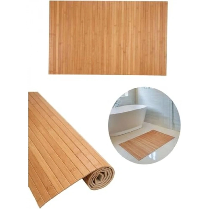 Kaydırmaz Tabanlı Bambu Banyo Paspası, 70x45 cm