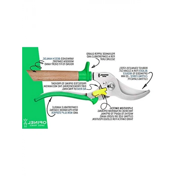 Kayın saplı ergonomik budama makası, pratik kullanım için