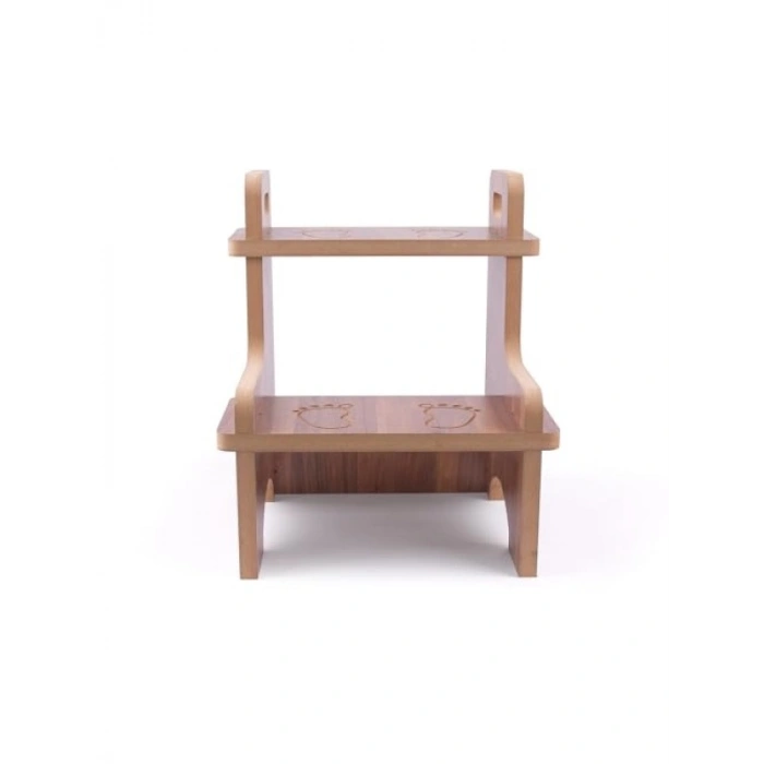 Kaymaz Ahşap Basamak Tabure - 36x36x40 cm, MDF Melamin Kaplama