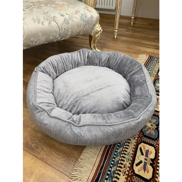 Kaymaz Altlık ile Lüks Kedi ve Köpek Yatağı, 55 x 55 cm